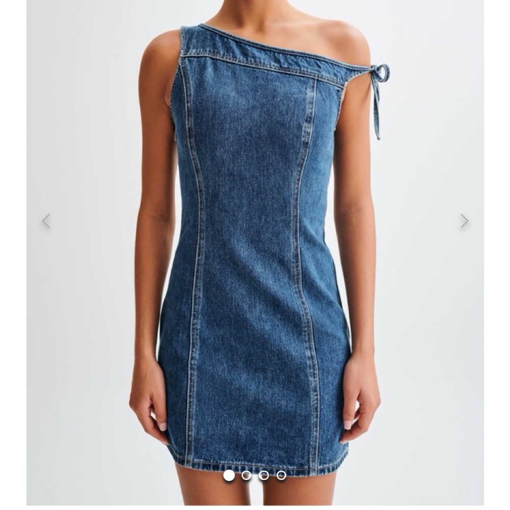 Denim One-Shoulder Dress